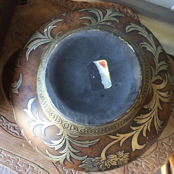 Antique Embellishment Pottery Large Vase 9.5” H 13.5” Approximately 8&10 Pounds - Picture 4 of 7